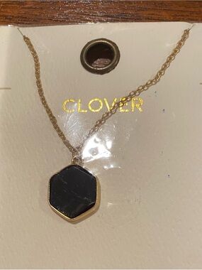 3 for $10 Clover black pendant necklace New!